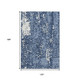 10' X 14' Denim Blue And Ivory Abstract Washable Area Rug With UV Protection
