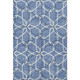 3' X 5' Denim Blue And Ivory Geometric Washable Area Rug With UV Protection
