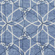 5' X 8' Denim Blue And Ivory Geometric Washable Area Rug With UV Protection