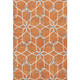 10' X 14' Orange Ivory And Gray Geometric Washable Area Rug With UV Protection