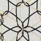 8' X 10' White Black And Gold Geometric Washable Area Rug With UV Protection
