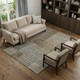 10' X 14' Taupe Beige And Gray Striped Washable Area Rug With UV Protection