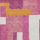 3' X 5' Pink Ivory And Orange Geometric Washable Area Rug With UV Protection