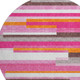 8' Blush Orange And Gray Striped Washable Round Rug With UV Protection