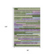 8' X 10' Artichoke Green Purple And Blue Striped Washable Area Rug With UV Protection