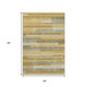 5' X 8' Amber Ivory And Gray Striped Washable Area Rug With UV Protection