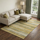 10' X 14' Amber Ivory And Gray Striped Washable Area Rug With UV Protection