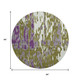 8' Olive Green Purple And Ivory Abstract Washable Round Rug With UV Protection
