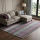 9' X 12' Plum Sage And Gray Plaid Washable Area Rug With UV Protection