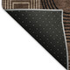 8' Chocolate Black And Beige Geometric Washable Round Rug With UV Protection