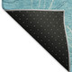 8' Aqua And Ivory Geometric Washable Round Rug With UV Protection