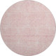 8' Pink And Ivory Geometric Washable Round Rug With UV Protection