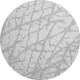 8' Silver And Gray Abstract Washable Round Rug With UV Protection