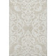 3' X 5' Beige And Ivory Damask Washable Area Rug With UV Protection