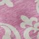 8' Blush And Ivory Damask Washable Round Rug With UV Protection