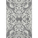 3' X 5' Gray And Ivory Damask Washable Area Rug With UV Protection