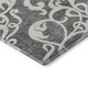 9' X 12' Gray And Ivory Damask Washable Area Rug With UV Protection