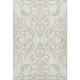 3' X 5' Ivory And Beige Damask Washable Area Rug With UV Protection