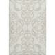 10' X 14' Ivory And Beige Damask Washable Area Rug With UV Protection
