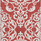 5' X 8' Red And Ivory Damask Washable Area Rug With UV Protection
