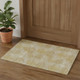 3' X 5' Gold And Beige Abstract Washable Area Rug With UV Protection