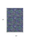 3' X 5' Purple And Green Abstract Washable Area Rug With UV Protection