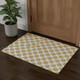 3' X 5' Gold And Ivory Polka Dot Washable Area Rug With UV Protection