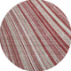 8' Burgundy Gray And Ivory Striped Washable Round Rug With UV Protection