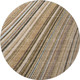 8' Taupe Brown And Beige Striped Washable Round Rug With UV Protection
