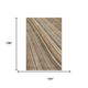 9' X 12' Taupe Brown And Beige Striped Washable Area Rug With UV Protection
