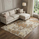 10' X 14' Copper Ivory And Brown Striped Washable Area Rug With UV Protection