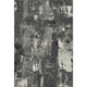 10' X 14' Black And Ivory Abstract Washable Area Rug With UV Protection