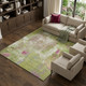 10' X 14' Lime Green Pink And Yellow Abstract Washable Area Rug With UV Protection