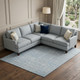 9' X 12' Denim Blue And Ivory Geometric Washable Area Rug With UV Protection