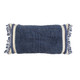 14" X 26" Navy Blue And Off White Braided Cotton Throw Pillow