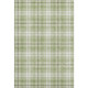 10' X 14' Artichoke Green And Ivory Plaid Washable Area Rug With UV Protection