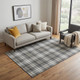 5' X 8' Charcoal Ivory And Gold Plaid Washable Area Rug With UV Protection