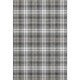 8' X 10' Charcoal Ivory And Gold Plaid Washable Area Rug With UV Protection