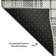10' X 14' Charcoal Ivory And Gold Plaid Washable Area Rug With UV Protection