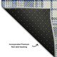 10' X 14' Navy Blue And Ivory Plaid Washable Area Rug With UV Protection