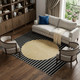 10' X 14' Black Ivory And Gold Striped Washable Area Rug With UV Protection