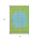 8' X 10' Lime Green Orange And Teal Striped Washable Area Rug With UV Protection