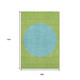9' X 12' Lime Green Orange And Teal Striped Washable Area Rug With UV Protection