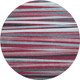 8' Burgundy Gray And Ivory Striped Washable Round Rug With UV Protection