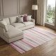 8' X 10' Pink Ivory And Blush Striped Washable Area Rug With UV Protection