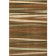 8' X 10' Rust Brown And Copper Striped Washable Area Rug With UV Protection