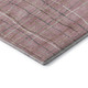 8' Pink Ivory And Gray Striped Washable Round Rug With UV Protection