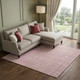8' X 10' Pink Ivory And Gray Striped Washable Area Rug With UV Protection