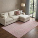 10' X 14' Pink Ivory And Gray Striped Washable Area Rug With UV Protection