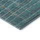 8' Teal Brown And Ivory Striped Washable Round Rug With UV Protection